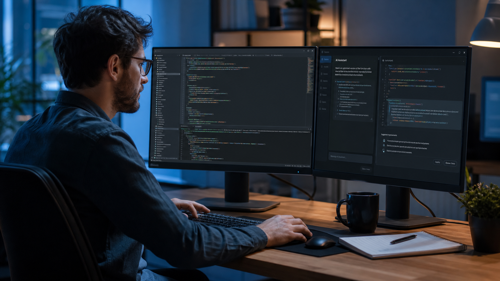 AI coding tools testing methodology with code generation visualizations